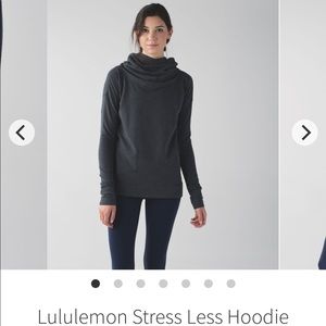 lululemon less stress hoodie gray cowl neck 6
